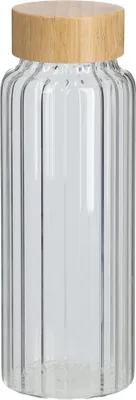 Produktbild von ZELLER 19649 Glasflasche 1,0 Liter mit Bambusdeckel, Ø 9 x 25,5 cm