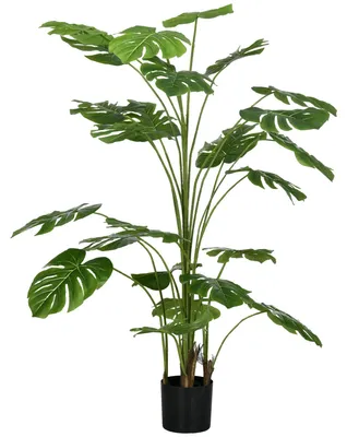 Zdjęcie produktu dla 180 cm sztuczna roślina Monstera Deliciosa z doniczką | Kolor: zielony + czarny