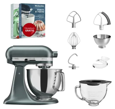 Produktbild von KitchenAid 4,8 L 5KSM175 Artisan Küchenmaschine Glasset mit Glasschüssel Juniper