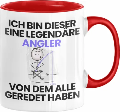 Produktbild von Angler Geschenk Tasse Lustige Geschenkidee Geburtstag für Angler Ich Bin Dieser Legendäre Angler Von Dem Alle Geredet Haben Kaffee-Becher (Rot)