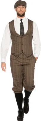 Produktbild von 20er Jahre Peaky Blinders Anzug Knickerbocker Herren Kostüm Braun-Beige, Größe:58