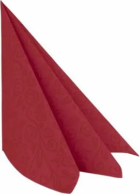 Produktbild von 250x Servietten Airlaid 40x40cm 1/4 -Falz mit Rosenmuster bordeaux