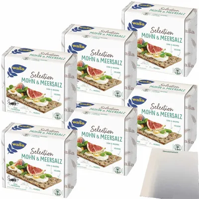 Produktbild von Wasa Selection Mohn & Meersalz 6er Pack (6x245g Packung) + usy Block