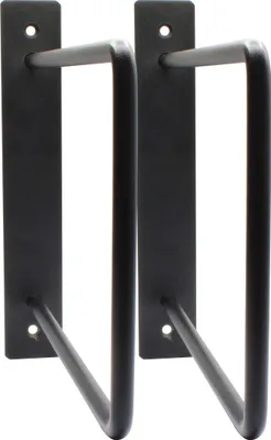 Produktbild von Natural Goods Berlin Regalwinkel Wedding, Regalhalter, Metall, Wandmontage, Regalträger, Wandregal, schmal für Küche und Büro, 200mm, Schwarz, 2 Stück