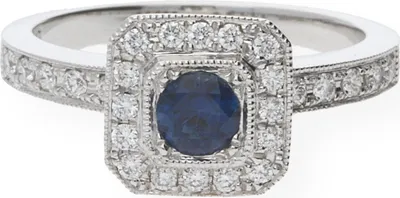 Produktbild von Juwelmalux Ring 585 Weißgold mit Saphir und Brillanten JL10-07-0402