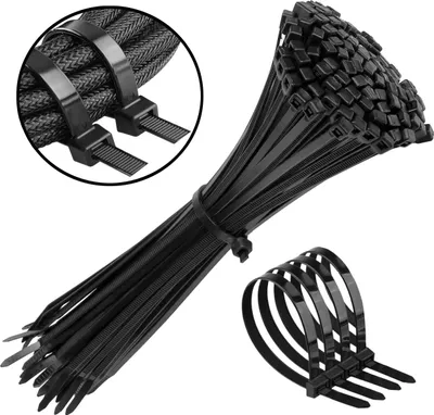Obrázek produktu pro Polyamidové stahovací pásky 250x4,8 mm, černé 600 kusů