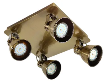 Produktbild von Deckenstrahler Spotlampe Letora altmessing Deckenleuchte 4-flammig