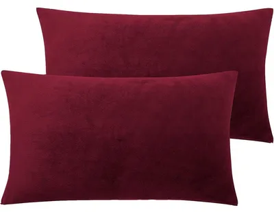 Immagine prodotto di Set di 2 federe in velluto, dimensioni 40 x 80 cm, colore rosso