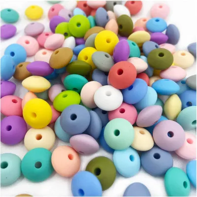 Silikon-Perlen 12 mm, 100 Stück, rund, für DIY-Ketten & Armbänder