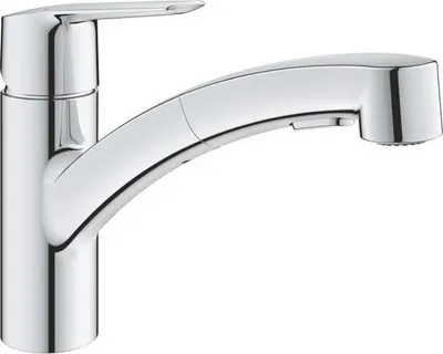 Produktbild von Küchenarmatur mit Ausziehbarer Brause, GROHE QUICKFIX Start, 2 Strahlarten, 90° Schwenkbereich, 30531001