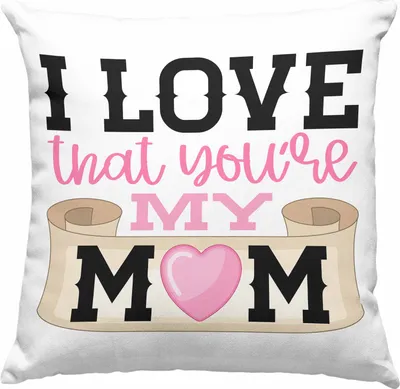 Produktbild von Trendation - Mama Geschenk Deko-Kissen mit Füllung 40x40 I Love That You're My Mom Geschenkidee Beste Mama Muttertag Spruch (Blau)