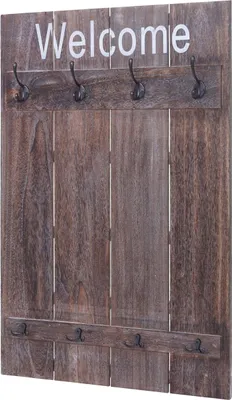 Produktbild von Szafa ścienna HWC-C89 Welcome, Panel do szafy, Shabby-Look Vintage, 91x60cm ~ braun, shabby