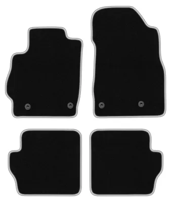 Immagine prodotto di Tappetini in moquette per Mazda 2 II 2007-2015 (hatchback) – set 4 pezzi, nero/argento, su misura – Wielganizator CARLUX