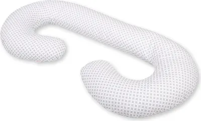 Image de Coussin de grossesse type C avec housse amovible en gris pour un sommeil confortable et l'allaitement