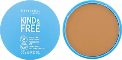 Productafbeelding van Rimmel Kind & Free, Geschikt voor alle huidtypes, Bruin, Beige, Verpakking, Compactpoeder, Mat, Natuurlijk/Natuurlijk ogend