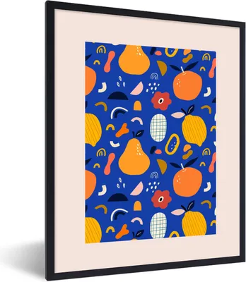 Produktbild von MuchoWow® Gerahmtes Poster Lebensmittel - Obst - Blume - Rosa - Zitrone 60x80 cm - Poster mit Schwarzem Bilderrahmen Wandposter Rahmen Foto Bilder - Premium - Wanddeko Wohnzimmer