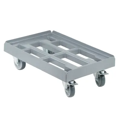 Produktbild von Transportroller 600 x 400 mm - Typ A-F - 2 Bock- und 2 Lenkrollen mit Feststellbremse : grau Farbe: grau