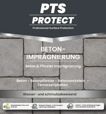 Produktbild von PTS Protect Betonimprägnierung – Wasserabweisender Tiefenschutz Steinimprägnierung 1 Liter