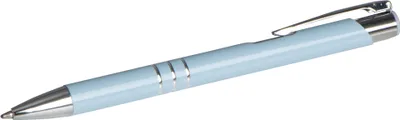 Produktbild von 10 Kugelschreiber aus Metall / Farbe: pastell blau