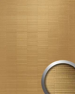 Produktbild von WallFace 24962 NOTCH Gold Wandverkleidung unifarben glänzend gold 2,6 m2