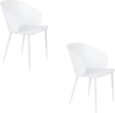 Produktbild von Housecraft Living Gigi Esszimmerstuhl mit Armlehne Weiß - 2 er Set