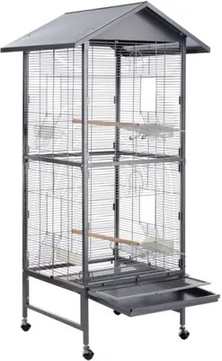 Produktbild von Topmast Zimmervoliere PARADISO Anthrazit 60 x 60 x 168 cm