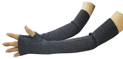 Imagen del producto de Solidchoice - Guantes largos de cachemira para mujer, color gris oscuro, sin dedos