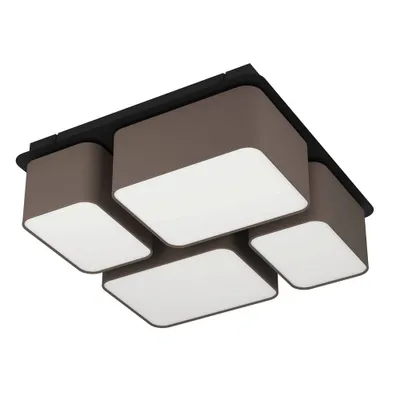 Produktbild von Eglo 900524 MORDAZO E27 4-fach Deckenleuchte 510x510mm Schwarz Braun Weiss