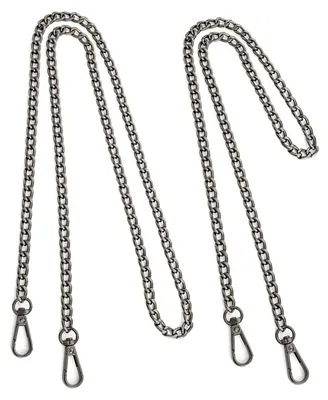 Metallketten für Taschen, 2 Stück, 40+120 cm, Legierung, Gun Black