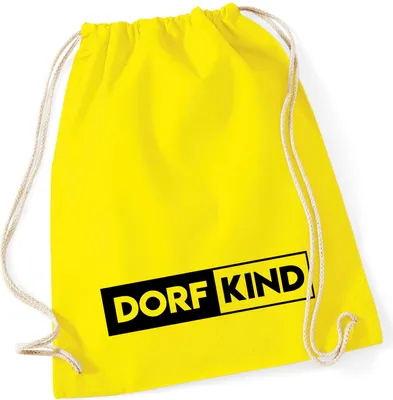 Produktbild von Huuraa Turnbeutel Dorfkind Modern 12 Liter Yellow Baumwolle Rucksack Geschenkidee