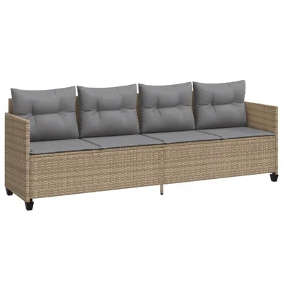 Obrázok produktu pre VidaXL 368329, Salónik, Polstrované sedadlo, Polyratan, Oceľ, Šedá, 110 kg, 2040 mm