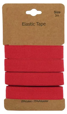 Gummiband 3m x 15mm Gummilitze Gummi elastisches Band Wäscheband rot