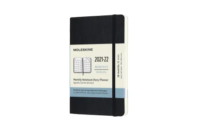 Productafbeelding van Moleskine notitiekalender voor 18 maanden, 2021/2022, formaat pocket/A6, 1 maand = 2 pagina's, met lijntjes, zachte kaft, zwart