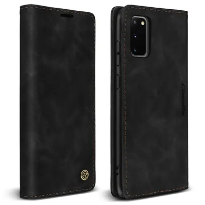 Produktbild von Avizar, Vintage-Klapphülle mit Geldbörse für Samsung Galaxy S20, Schwarz
