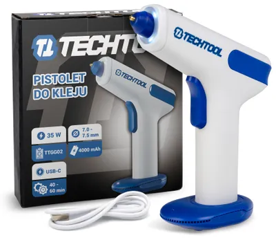 Produktbild von Akku-Heißklebepistole TECHTOOL, 35 W, für 7-mm-Klebesticks, inkl. Klebesticks