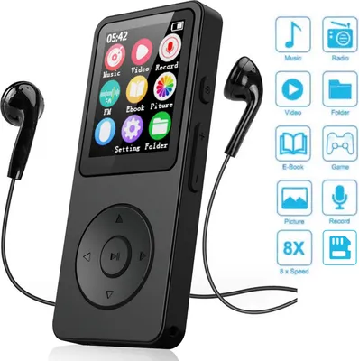 Zdjęcie produktu dla Odtwarzacz MP3 Bluetooth 5.4 HiFi 2,4-calowy ekran LCD Przenośny odtwarzacz muzyczny FM Dyktafon do uprawiania sportów na świeżym powietrzu Podróże Bez karty pamięci