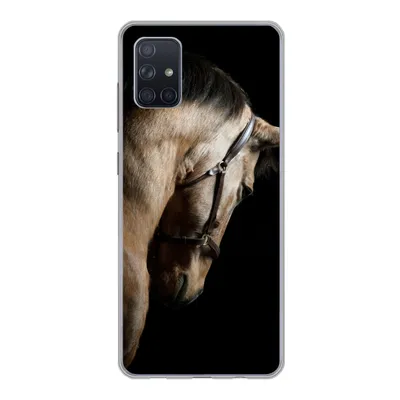 Produktbild von MuchoWow® Handyhülle Schutzhülle Hülle für Samsung Galaxy A71 Pferde - Halfter - Schwarz Silikon Softcase Handy Hülle - Kartenbesitzer