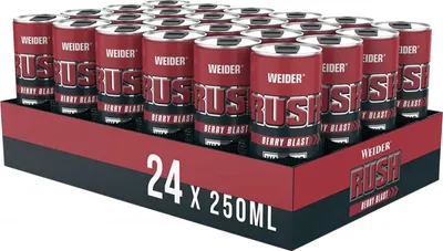 Produktbild von Weider Rush PWO RTD (24x250ml) Berry Blast - Pre-Workout - Pre-Workout Booster