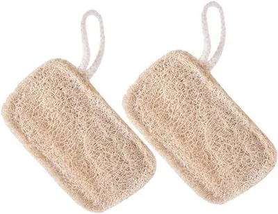 Productafbeelding van Afwas Sponzen - Loofah Sponzen - Keuken Schoonmaken - Krasvrij Materiaal - 11x7cm - Beige