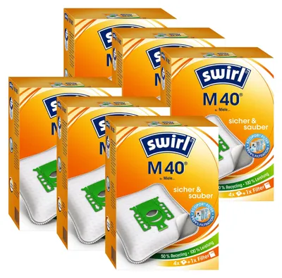 A group of Swirl M 40 vacuum cleaner bags in their original packaging.