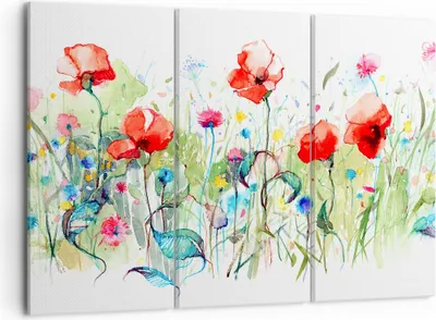 Produktbild von Bild auf Leinwand - Leinwandbild - Blumen Wiese Blatt Natur - 105x70cm - Wand Bild - Wanddeko - Leinwanddruck - Bilder - Kunstdruck - Wanddekoration - Leinwand bilder - Wandkunst - CE105x70-3076