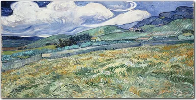 Produktbild von Coloray - Bild aus Glas - Glasbilder - 100 x 50 cm - Dekoration Wohnzimmer Wanddekoration Gehärtetes Glas Küche Glasblock mit Bild - Van Gogh Landschaft Berge