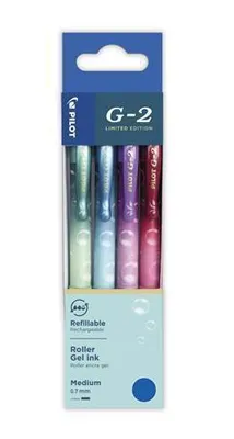 Produktbild von Gelstift "G-2 Bubble", Farbmix, Set, 0,32 mm, 4 Stück, Druckmechanik, PILOT 449065