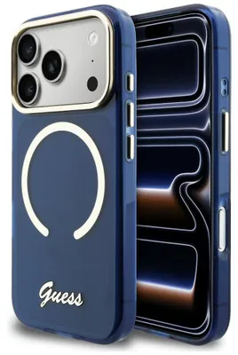 Immagine prodotto di Custodia Guess Iml Script Metal Magsafe per   iPhone 17 Pro Max Blu