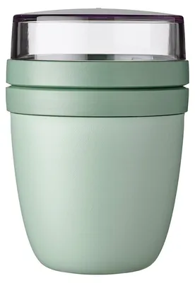 Lunchpot 500+200 ml, grün, 2 Fächer, mikrowellen- & spülmaschinengeeignet