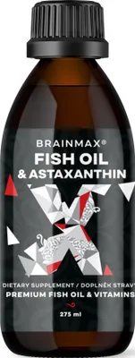 Obrázek produktu pro BrainMax Rybí olej a astaxantin, Super Omega 3, 3000 mg DHA a EPA, 275 ml