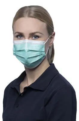 Produktbild von NITRAS SOFT PROTECT, medizinische Gesichtsmaske, grün, EN 14683, Box à 50 Stück