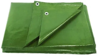 Imagen del producto de Unyqoos® Lona protectora de 3 x 4 metros – resistente al agua y a los rayos UV, fabricada en PPPE con revestimiento verde en ambas caras, y ojales de aluminio reforzados cada 1 metro