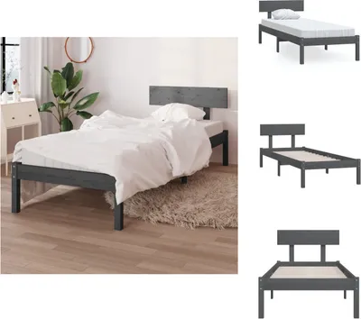 Obrázok produktu pre vidaXL Posteľ z masívu sivá borovica 90x190 cm - Postele a rámy postelí