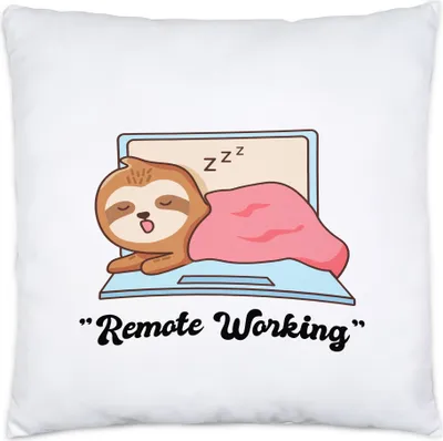 Produktbild von Remote Working Faultier Kissen Inkl Füllung Geschenkideen Kollegin Kollege Chef Büro Home Office Worklife Balance
